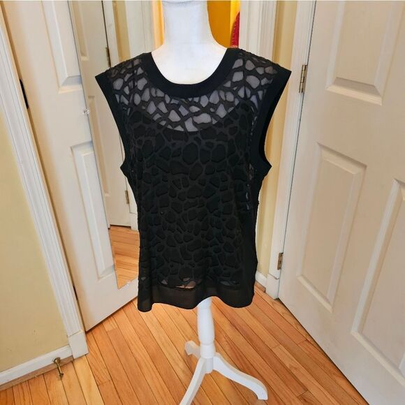 TWO PIECE VINCE CAMUTO SHEER OVERLAY W/ TANK UNDERNEATH - Picture 1 of 5